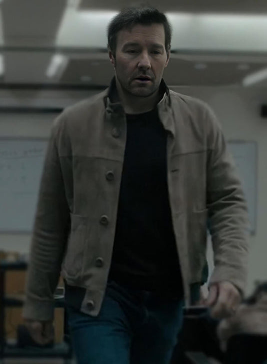 Harpoon Jason Dessen Inspired Beige Suede Leather Leather Jacket - Dark Matter 2024 Style