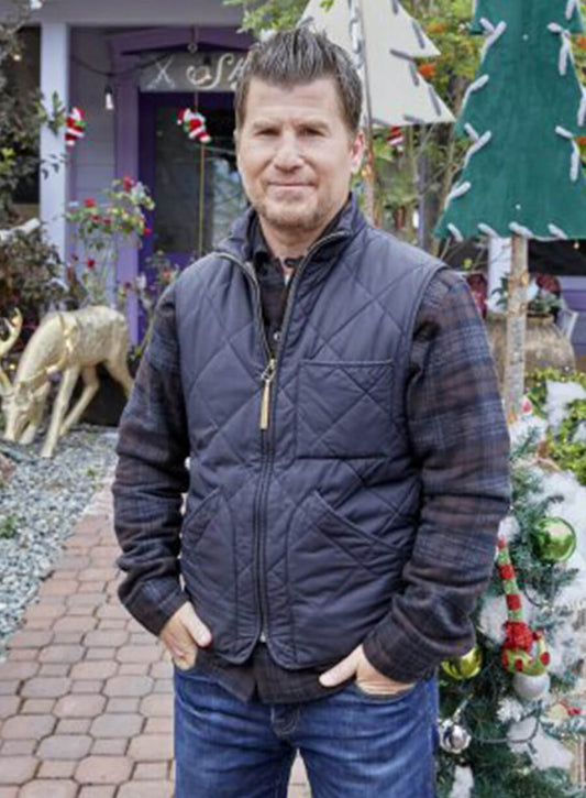 Harpoon Dwayne Inspired Blue Leather Jacket - You, Me & the Christmas Trees Style