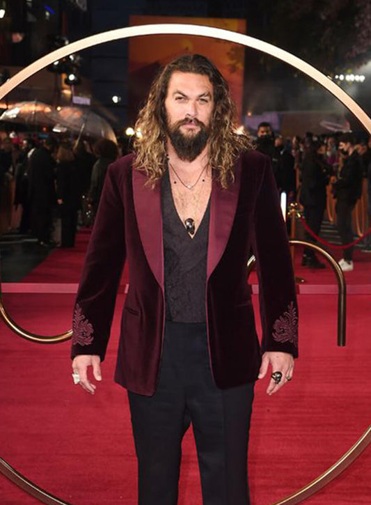 Harpoon Jason Momoa Inspired Maroon Leather Jacket