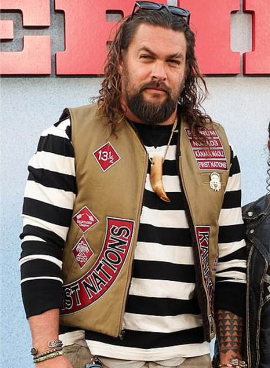 Harpoon Jason Momoa Inspired Brown Biker Jacket - The Bikeriders Premiere Style