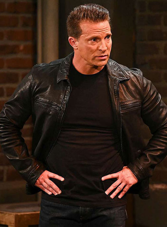 Harpoon Jason Morgan Inspired Black Leather Jacket - General Hospital Style