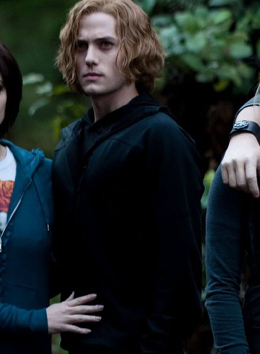 Harpoon Jasper Hale Inspired Black Fabric Hooded Jacket - The Twilight Saga: Eclipse Style