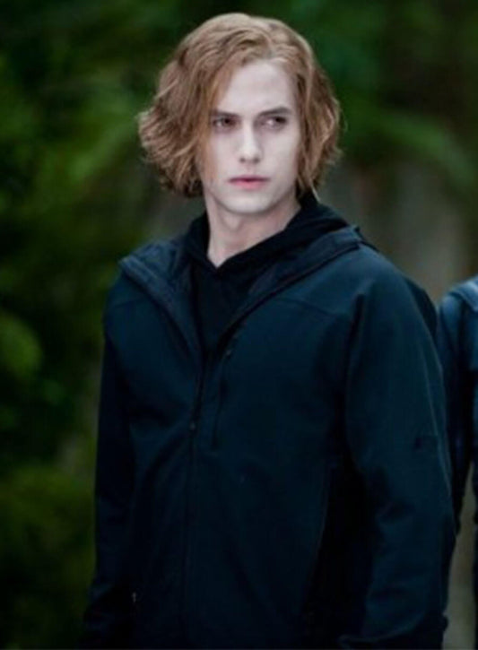 Harpoon Jasper Hale Inspired Black Fabric Hooded Jacket - The Twilight Saga: Eclipse Style