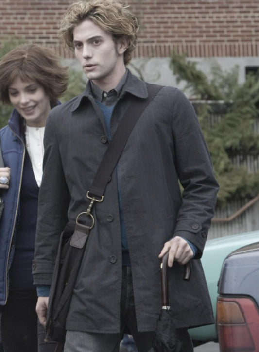 Harpoon Jasper Hale Inspired Black Fabric Coat - Twilight Style