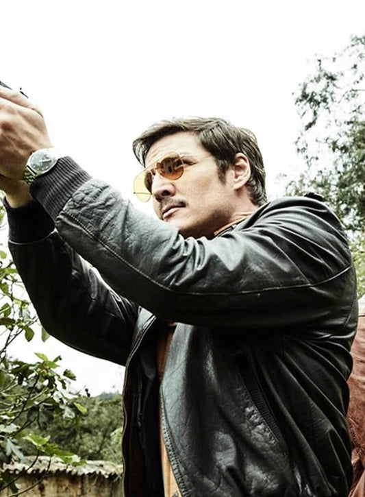 Harpoon Javier Pena Inspired Black Leather Jacket - Narcos Style