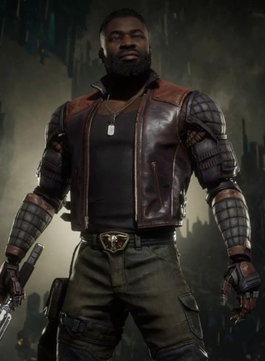 Harpoon Jax Inspired Brown Leather Jacket - Mortal Kombat 11 Style