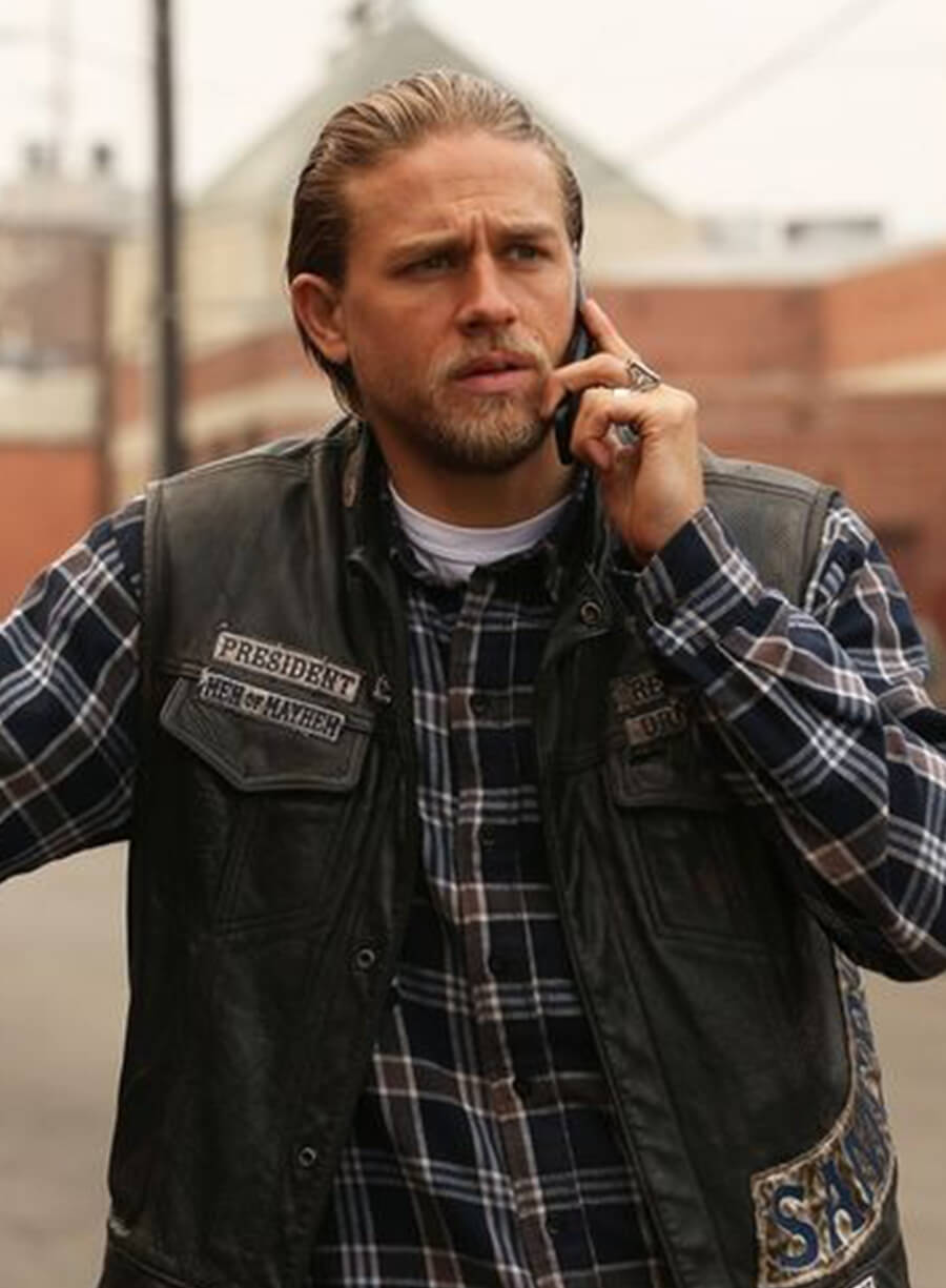 Harpoon Jax Teller Inspired Black Leather Jacket - Sons of Anarchy Style