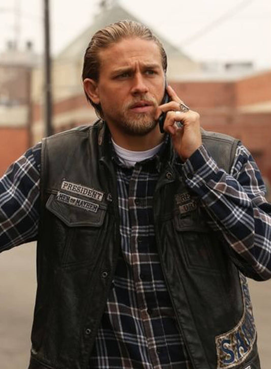 Harpoon Jax Teller Inspired Black Leather Jacket - Sons of Anarchy Style