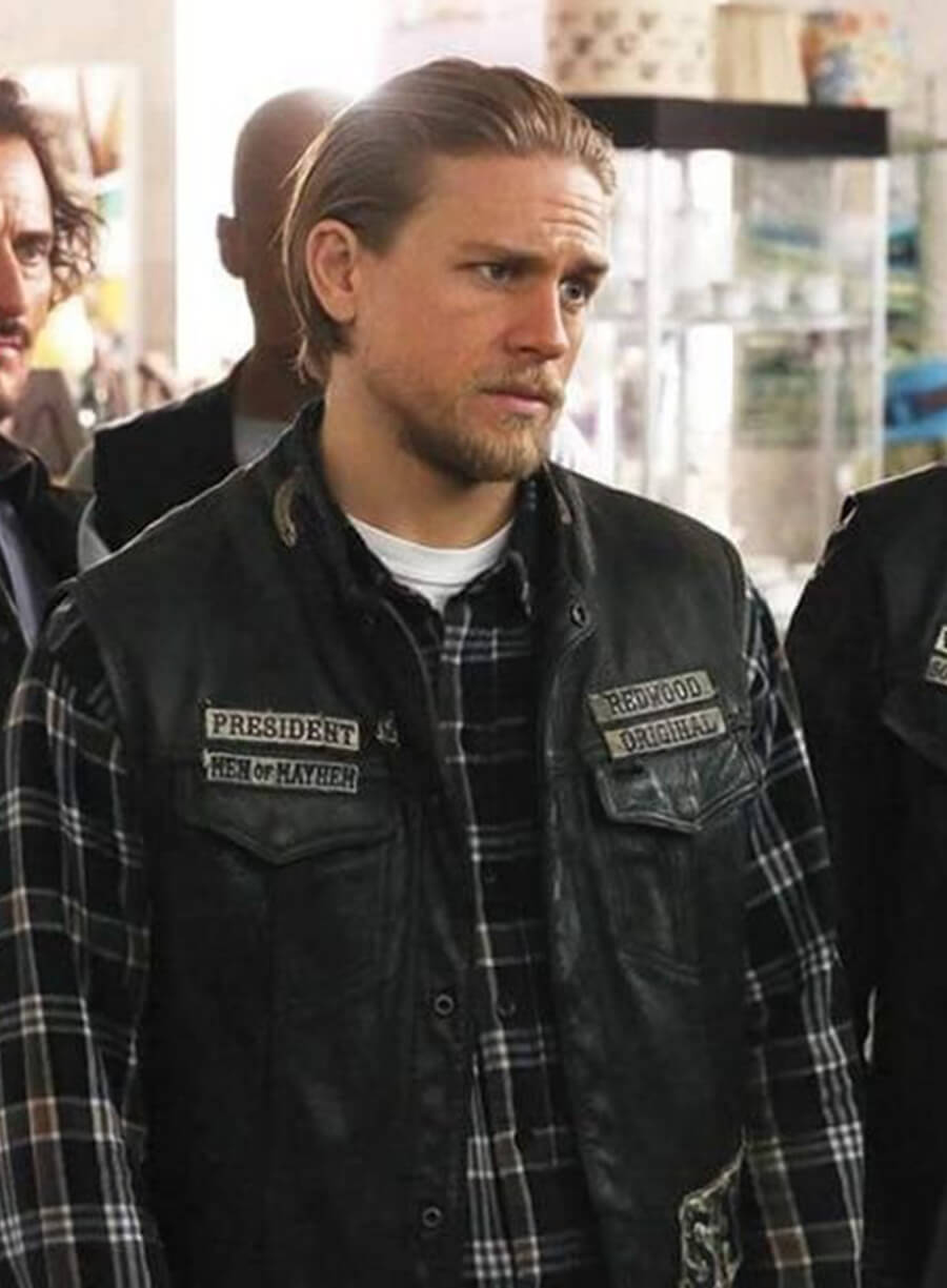 Harpoon Jax Teller Inspired Black Leather Jacket - Sons of Anarchy Style