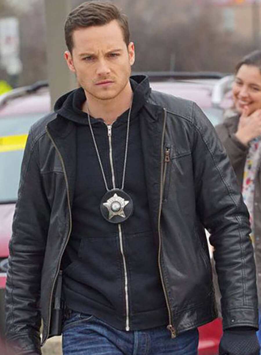 Harpoon Jay Halstead Inspired Black Real Leather Leather Jacket - Chicago P.D. Style