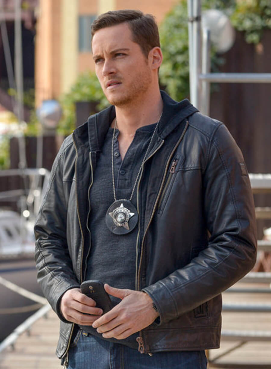 Harpoon Jay Halstead Inspired Black Real Leather Leather Jacket - Chicago P.D. Style