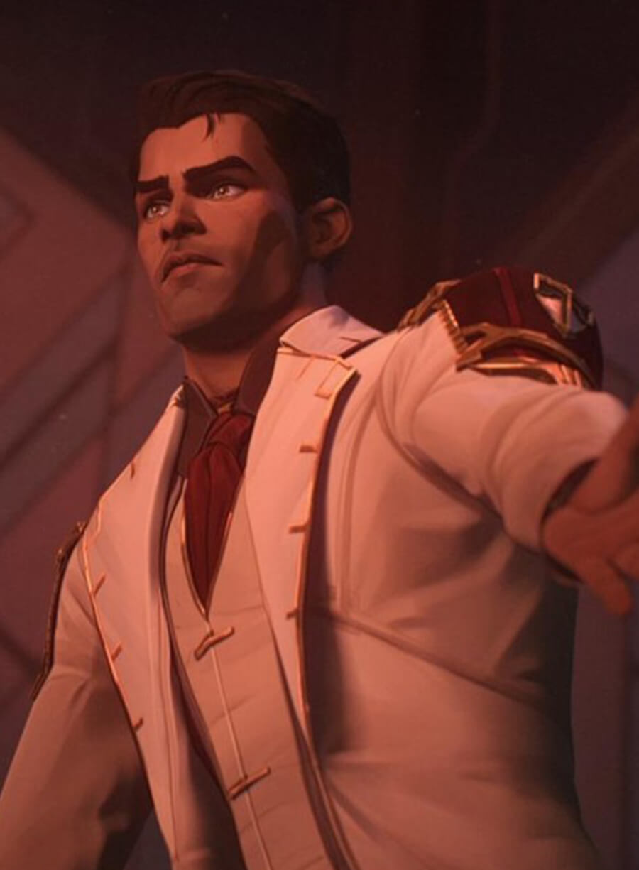 Harpoon Jayce Inspired White Leather Jacket - Arcane TV Series Style