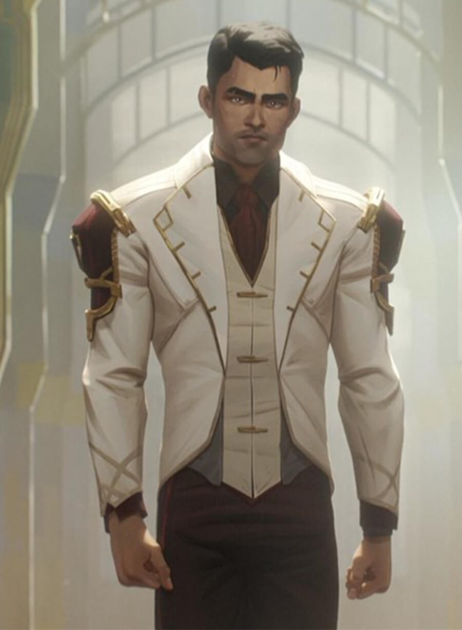 Harpoon Jayce Inspired White Leather Jacket - Arcane TV Series Style