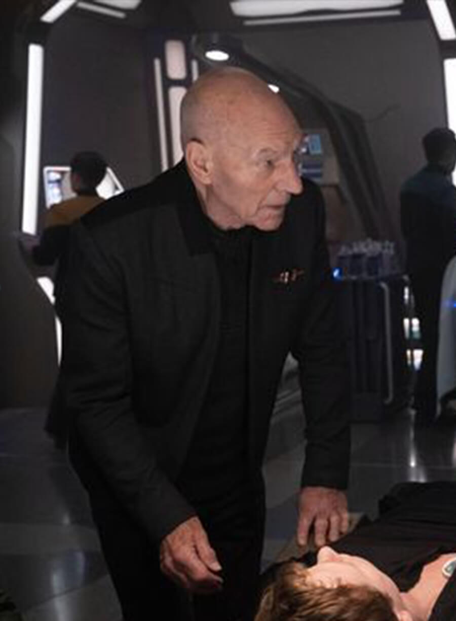 Harpoon Jean-Luc Picard Inspired Black Leather Jacket - Star Trek Picard Season 3 Style