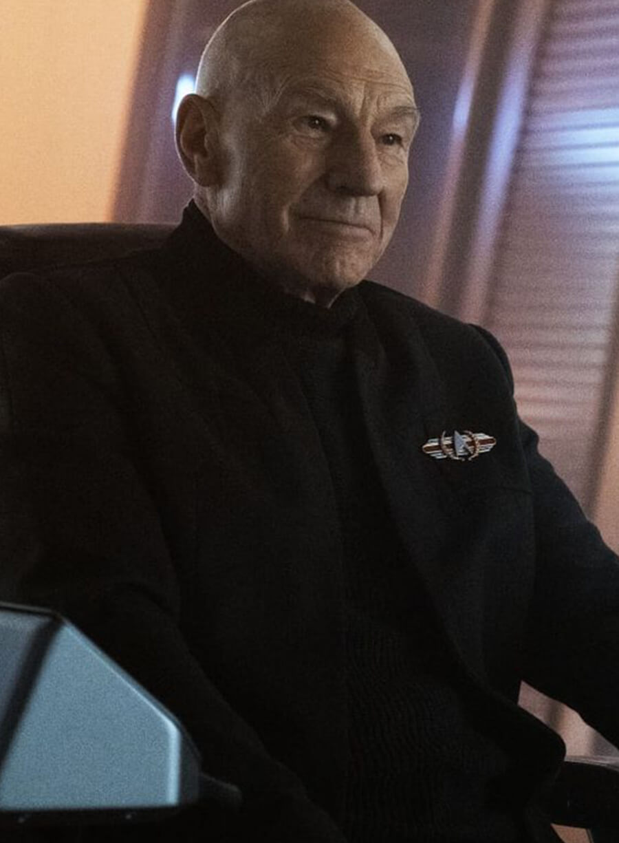 Harpoon Jean-Luc Picard Inspired Black Leather Jacket - Star Trek Picard Season 3 Style