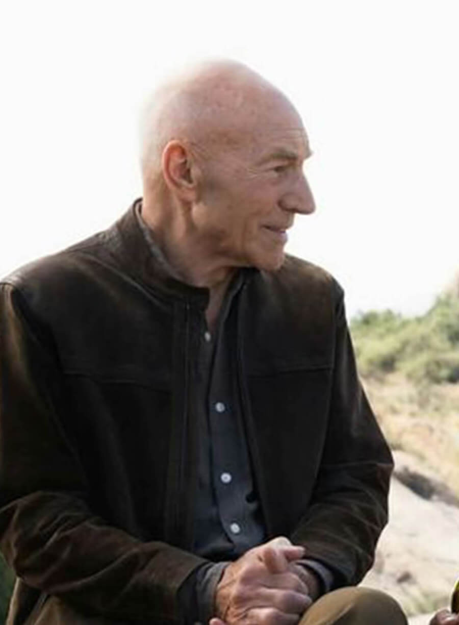 Harpoon Patrick Stewart Jean-Luc Picard Inspired Brown Real Leather Leather Jacket - Star Trek Picard Style