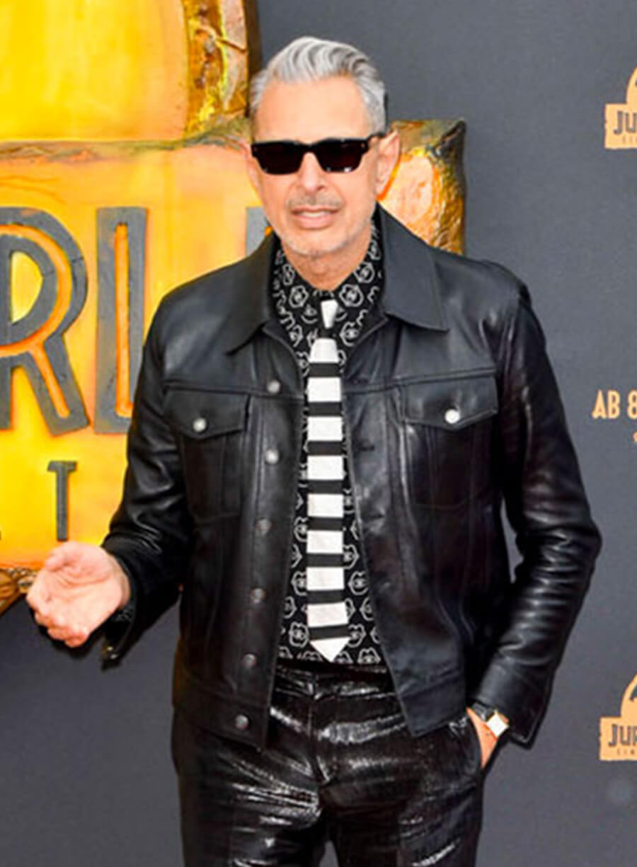 Harpoon Jeff Goldblum Inspired Black Leather Jacket