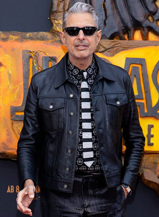 Harpoon Jeff Goldblum Inspired Black Leather Jacket