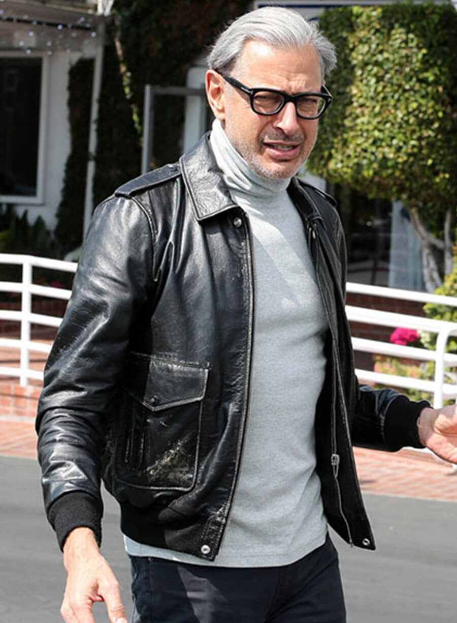 Harpoon Jeff Goldblum Trucker Inspired Black Leather Jacket