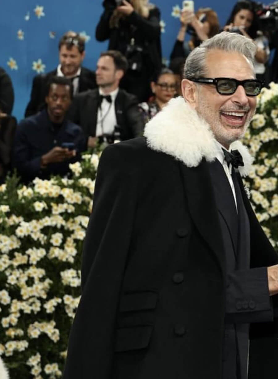 Harpoon Jeff Goldblum Inspired Black Wool Coat - Met Gala 2025 Style