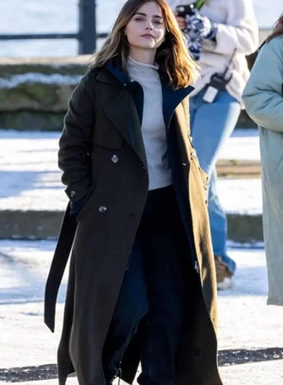 Harpoon Ember Inspired Grey Fabric Coat - The Jetty Tv Series Style