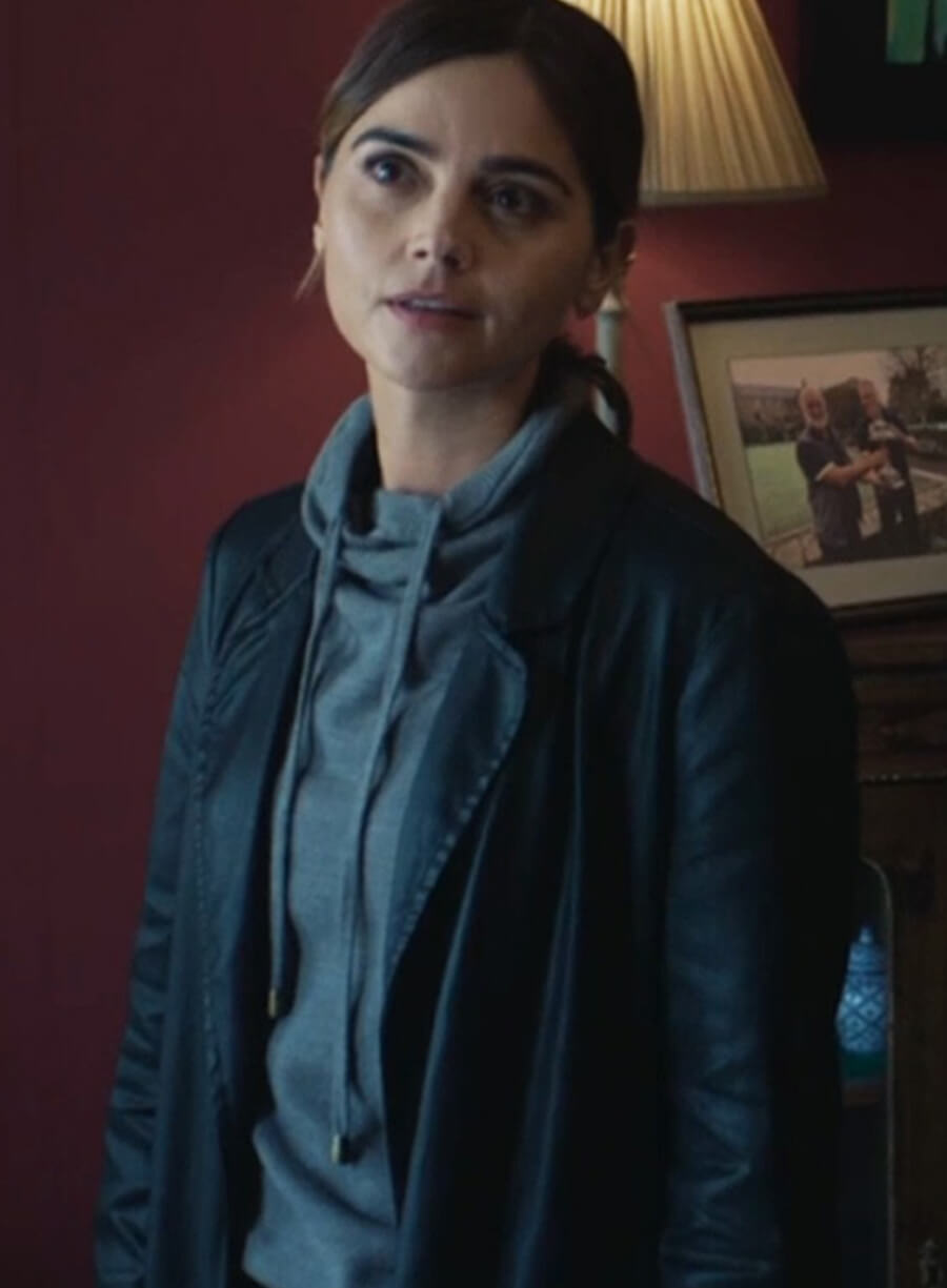 Harpoon Ember Inspired Black Real Leather Coat - The Jetty Tv Series Style