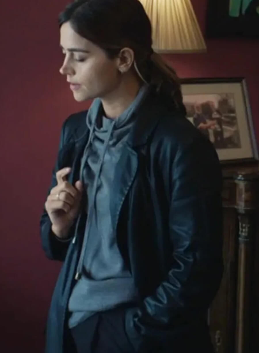 Harpoon Ember Inspired Black Real Leather Coat - The Jetty Tv Series Style