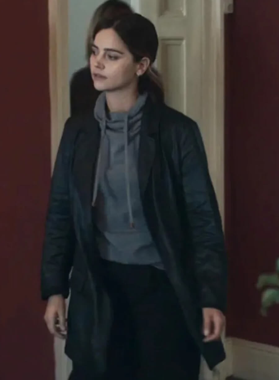 Harpoon Ember Inspired Black Real Leather Coat - The Jetty Tv Series Style