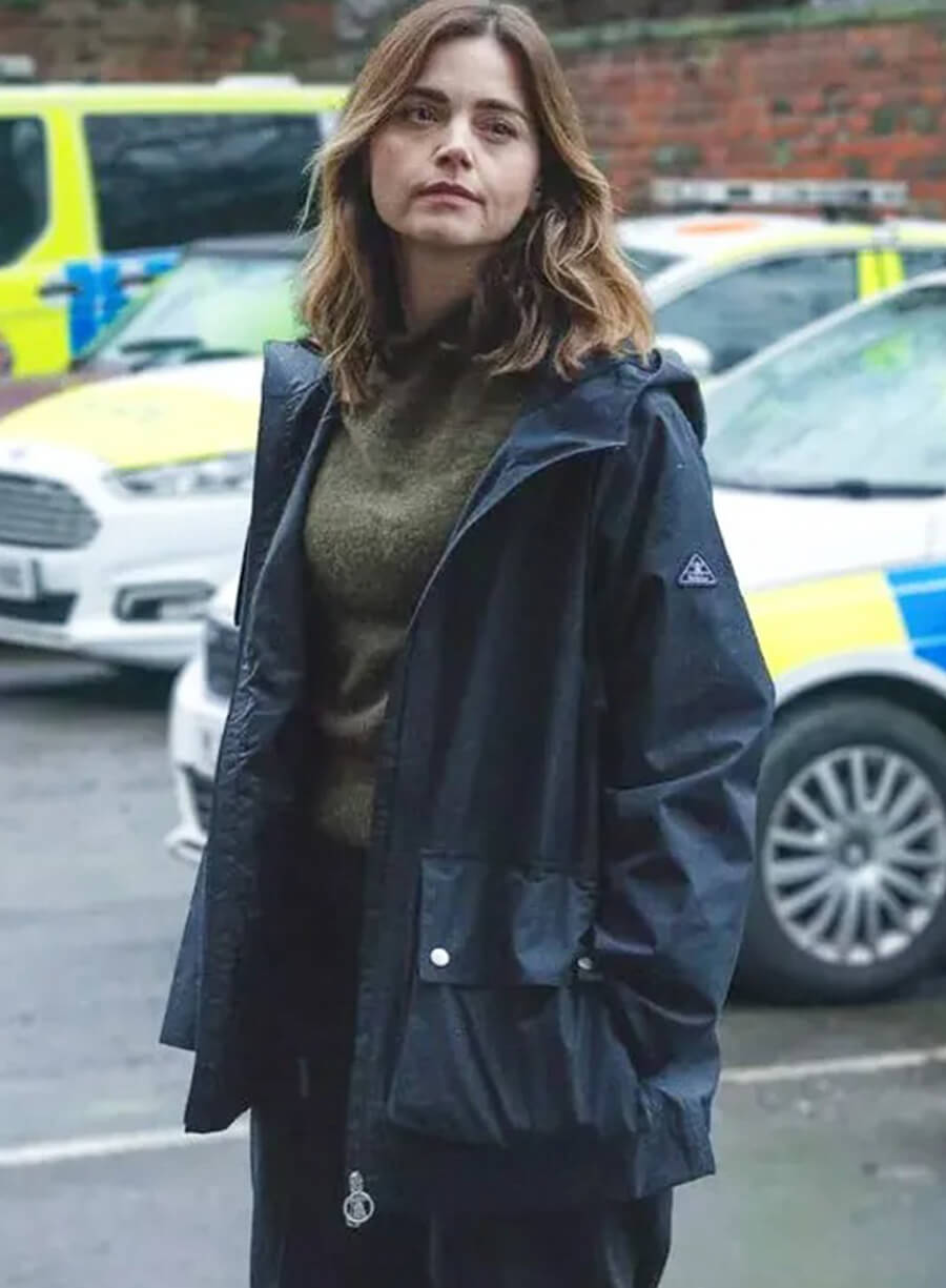 Harpoon Ember Inspired Blue Fabric Hooded Jacket - The Jetty Tv Series Style
