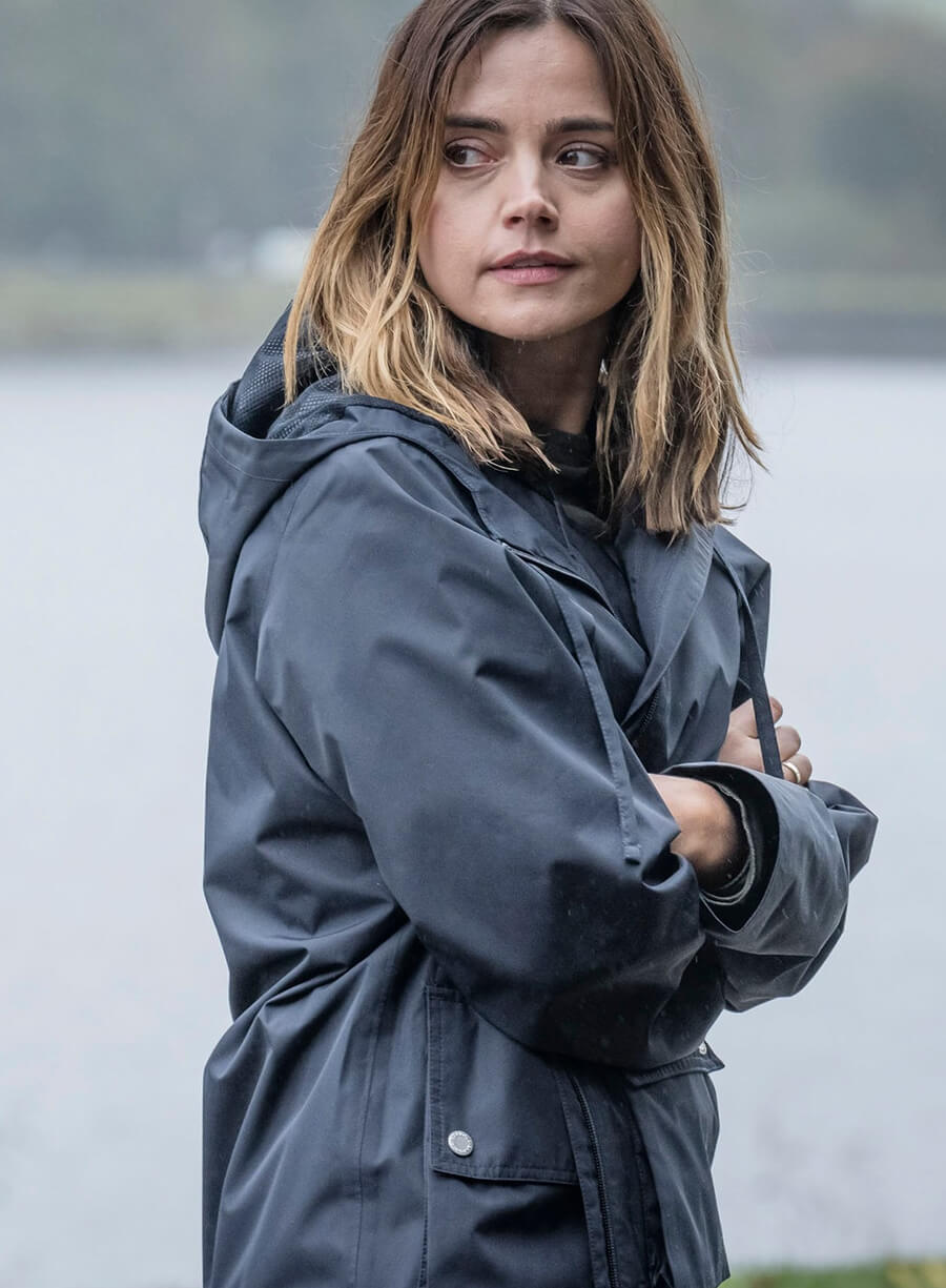 Harpoon Ember Inspired Blue Fabric Hooded Jacket - The Jetty Tv Series Style