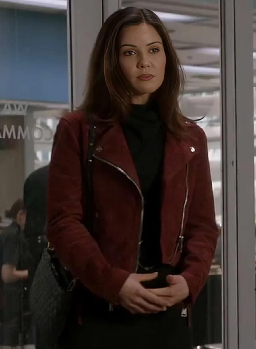 Harpoon Bailey Nune Inspired Maroon Leather Jacket - The Rookie S06 Style