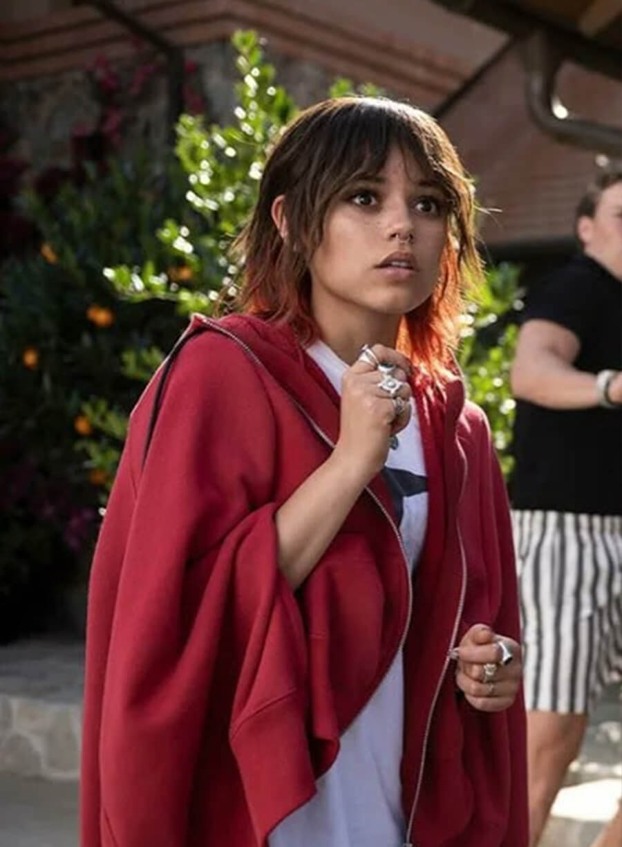 Harpoon ridely Inspired Red Hooded Jacket - Death of a Unicorn 2025 Style