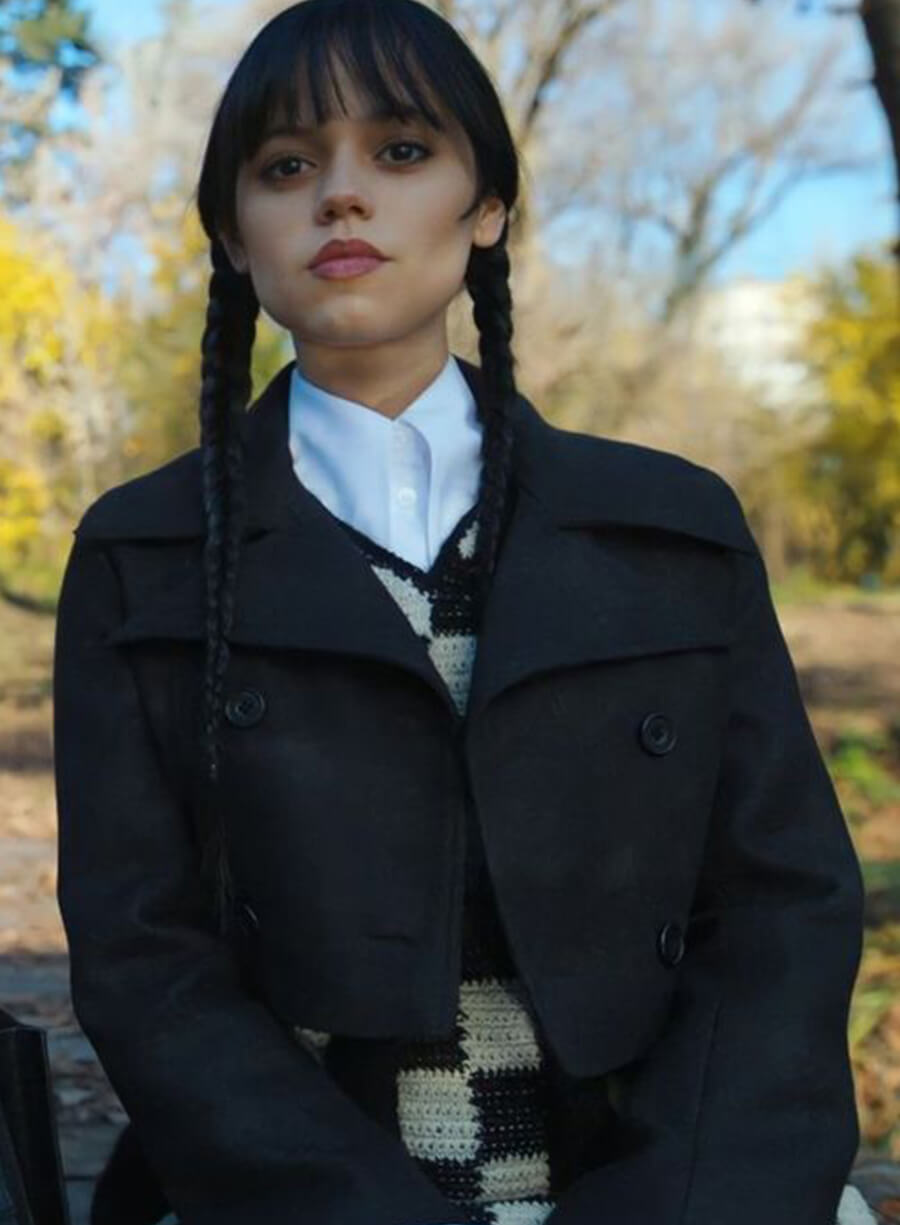 Harpoon Wednesday Adams Inspired Black Wool Jacket