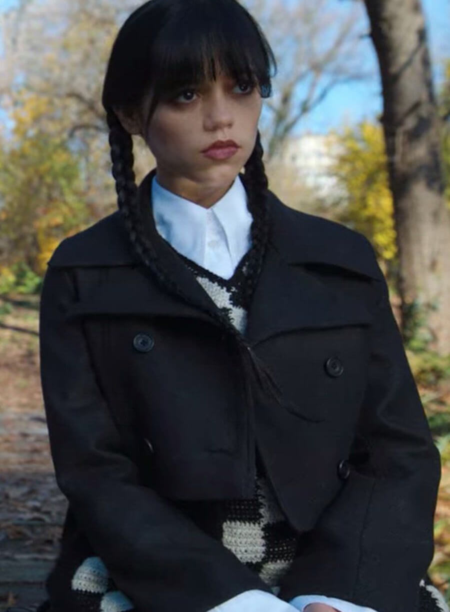Harpoon Wednesday Adams Inspired Black Wool Jacket