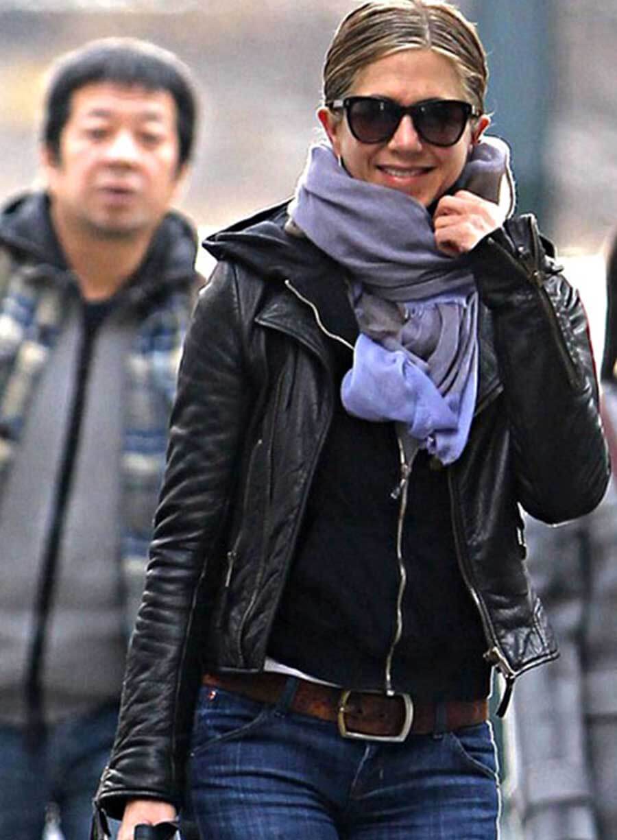 Harpoon Jennifer Aniston Inspired Black Real Leather Leather Jacket