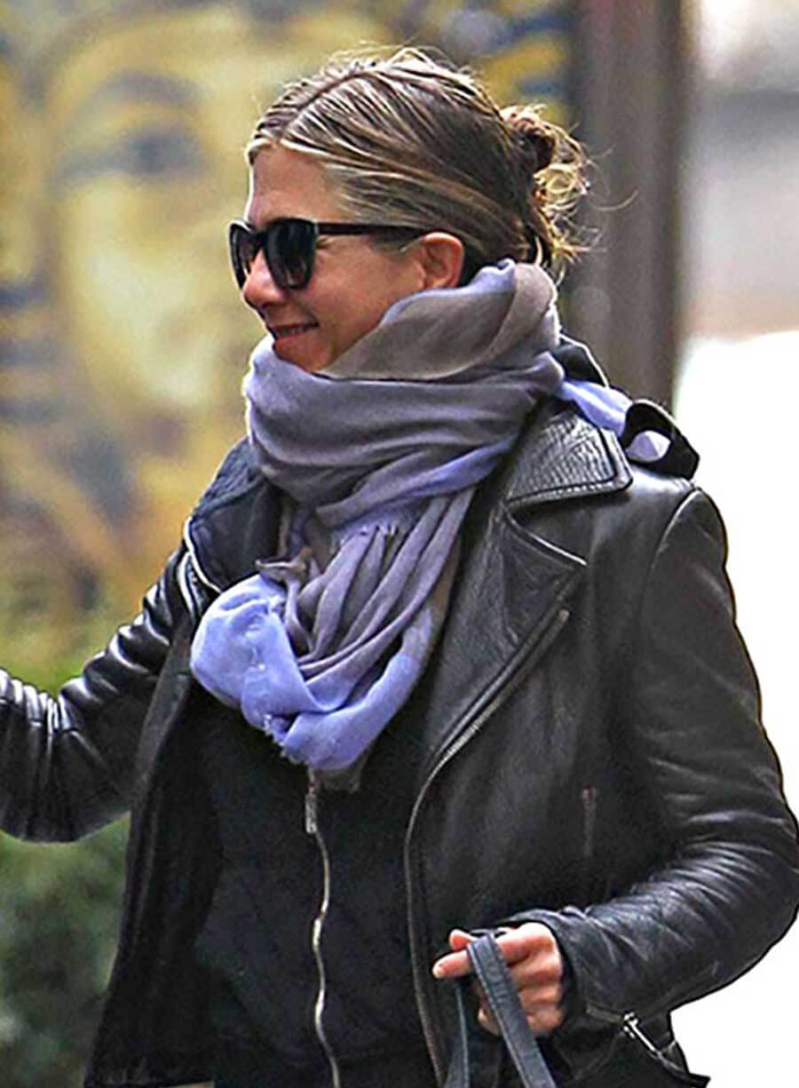 Harpoon Jennifer Aniston Inspired Black Real Leather Leather Jacket