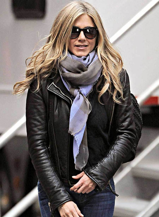 Harpoon Jennifer Aniston Inspired Black Real Leather Leather Jacket