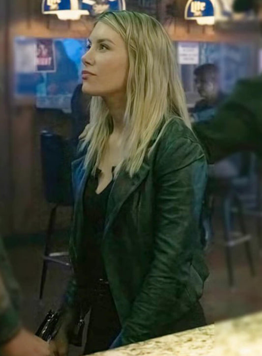 Harpoon Emilia Harcourt Inspired Black Real Leather Leather Jacket - Peacemaker S02 Style