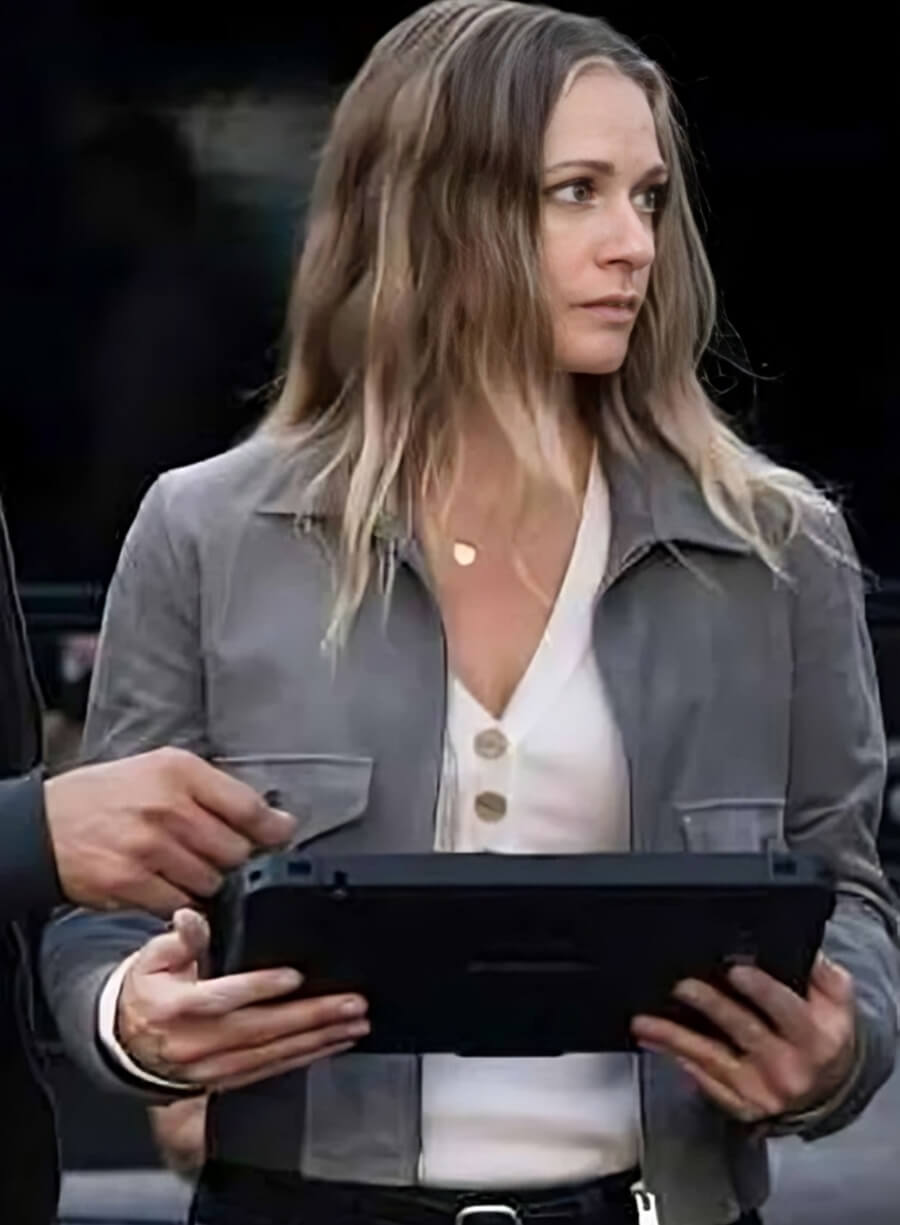Harpoon A.J. Cook Inspired Grey Suede Leather Leather Jacket - Criminal Minds Tv Series Style
