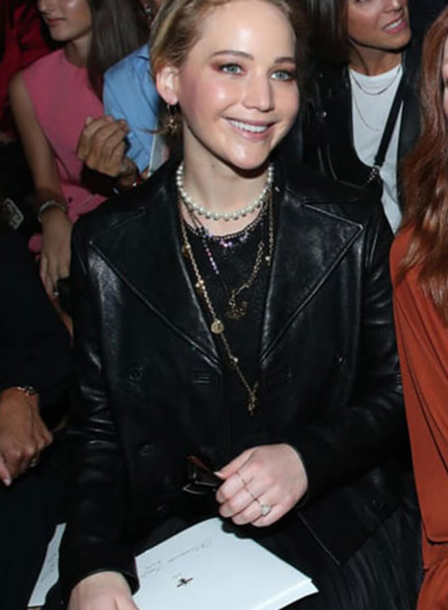 Harpoon Jennifer Lawrence Inspired Black Leather Jacket