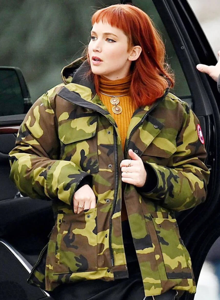 Harpoon Kate Dibiasky Inspired Camouflage Green Hooded Jacket - Don't Look Up Style