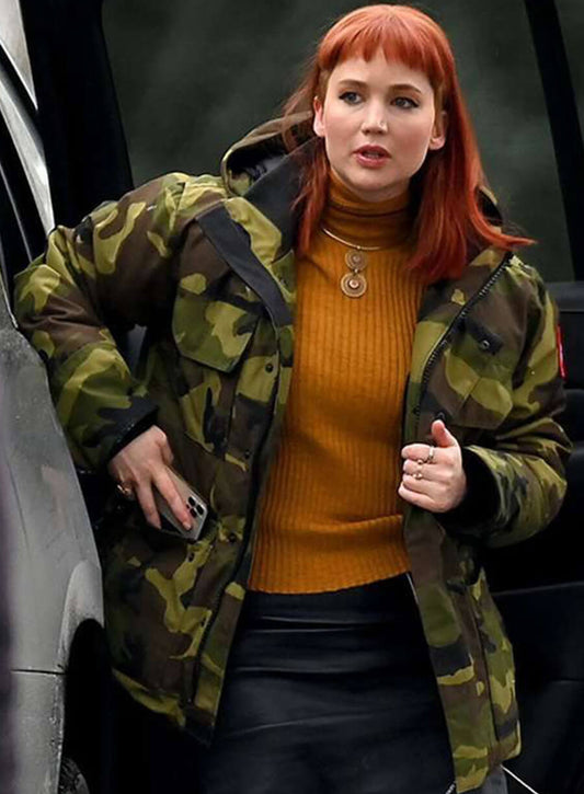 Harpoon Kate Dibiasky Inspired Camouflage Green Hooded Jacket - Don't Look Up Style