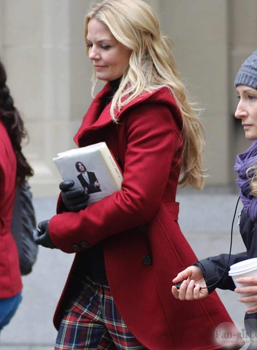 Harpoon Emma Swan Inspired Red Wool Fabric Coat - Once Upon a Time Style