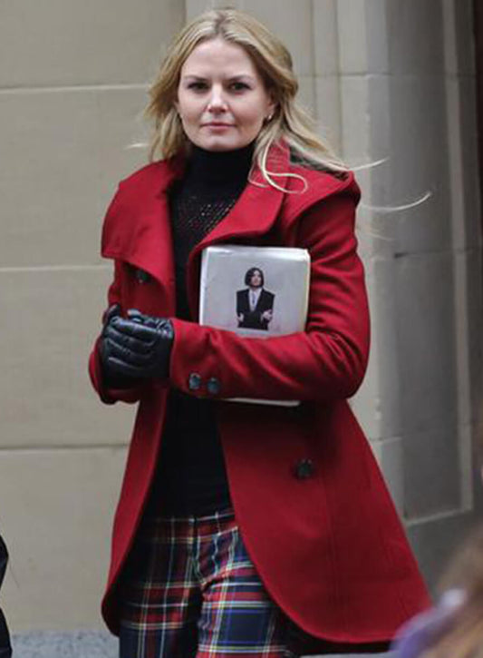 Harpoon Emma Swan Inspired Red Wool Fabric Coat - Once Upon a Time Style