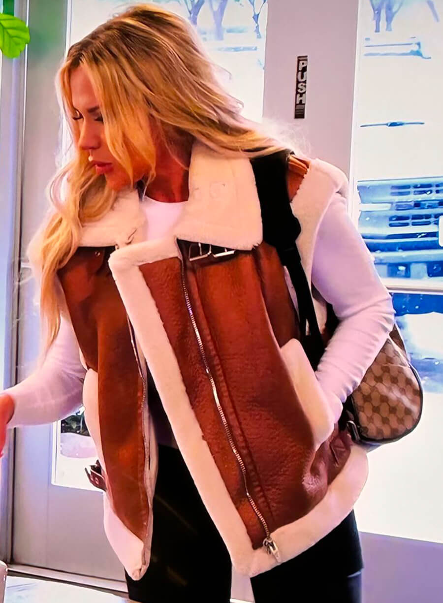 Harpoon Jennifer Pedranti Inspired Brown Leather Jacket - The Real Housewives of Orange County Style