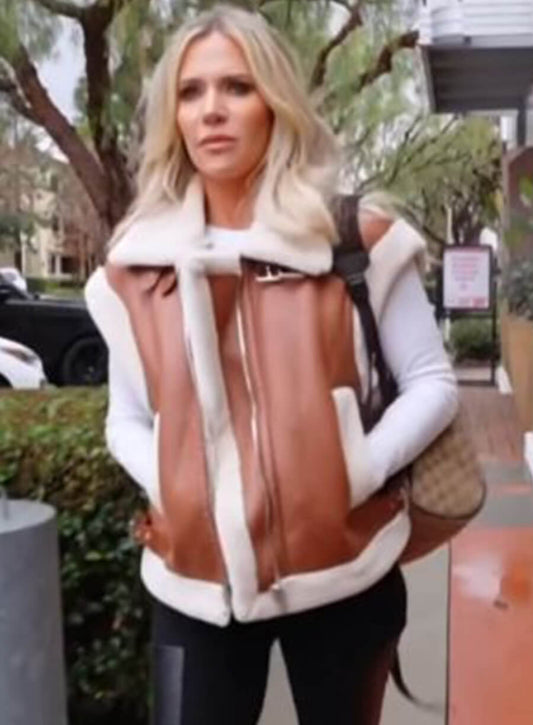 Harpoon Jennifer Pedranti Inspired Brown Leather Jacket - The Real Housewives of Orange County Style