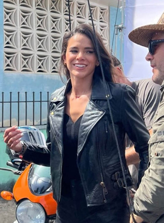 Harpoon Jenny Kord Inspired Black Biker Jacket - Blue Beetle Style