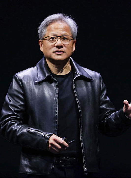 Harpoon Jensen Huang Inspired Black Leather Jacket