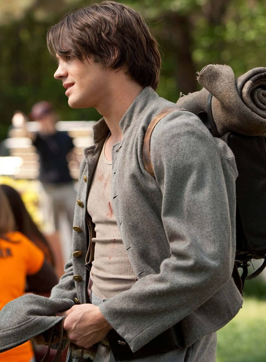 Harpoon Jeremy Gilbert Inspired Grey Wool Jacket - The Vampire Diaries Style