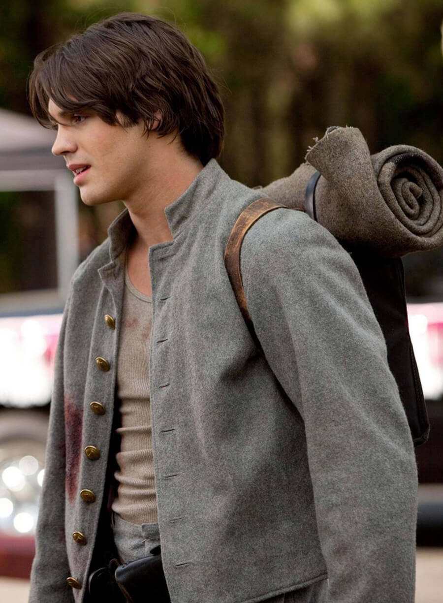 Harpoon Jeremy Gilbert Inspired Grey Wool Jacket - The Vampire Diaries Style
